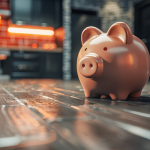 Close up on money put aside for savings